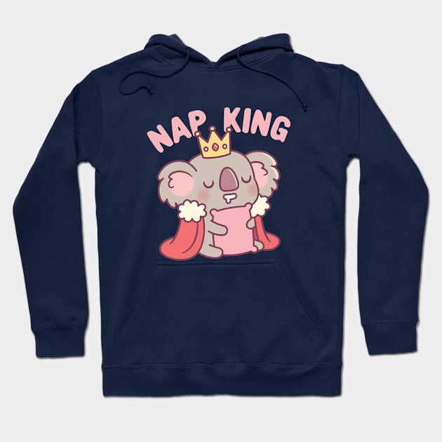 Cute Sleepy Koala Bear, Nap King Funny Hoodie by rustydoodle